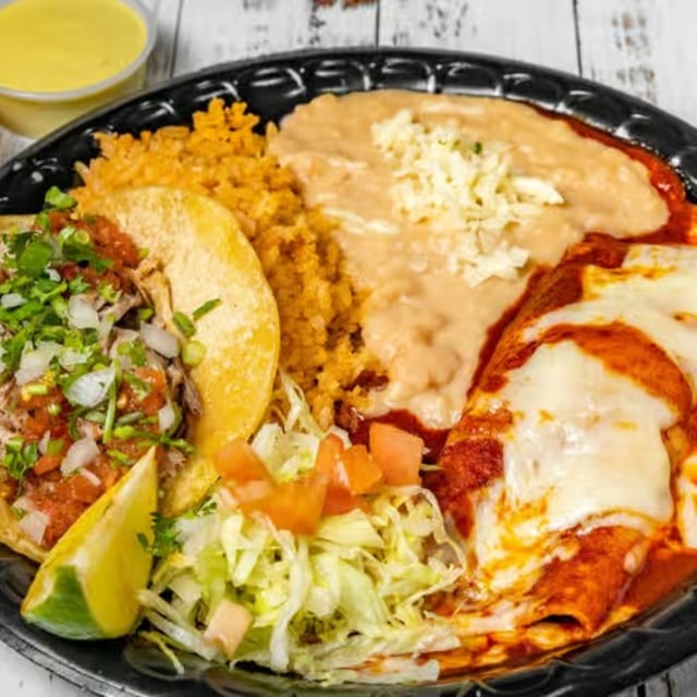 Taco Enchilada Plate.