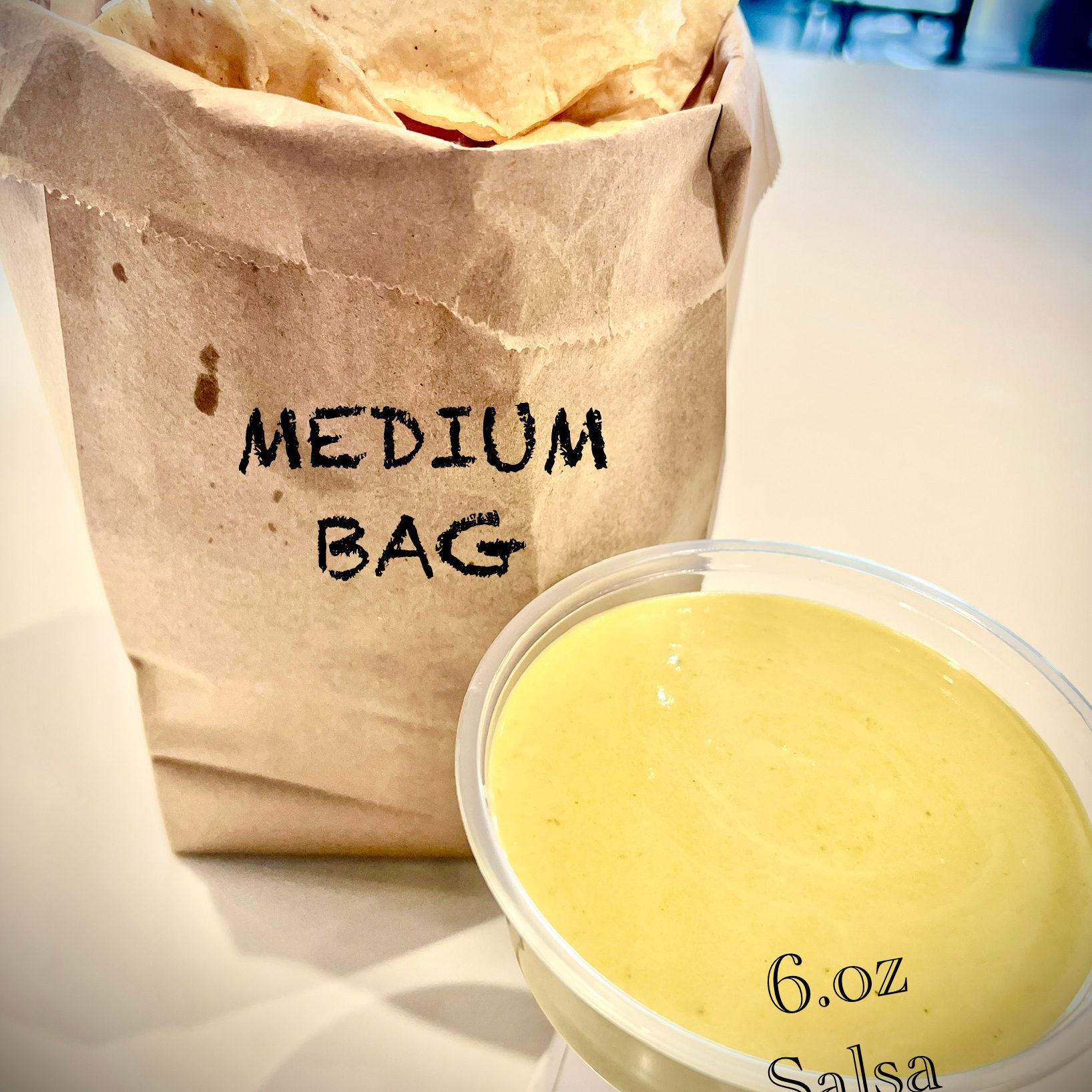 Medium Chips & 6oz Salsa Cup.